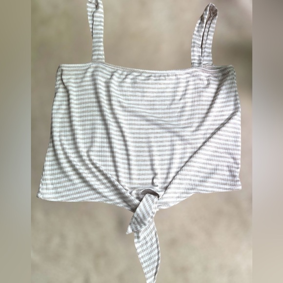 Caution To The Wind Stripe Tie-front tank - Picture 3 of 6